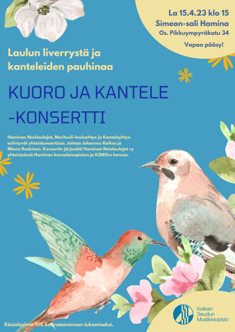 kuoro ja kantelekonsertin juliste