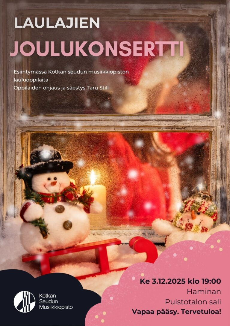 laulajien konserttijuliste, tonttu ikkunan takana