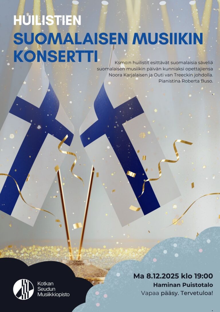 mainoskuva suomen liput ja glitteriä