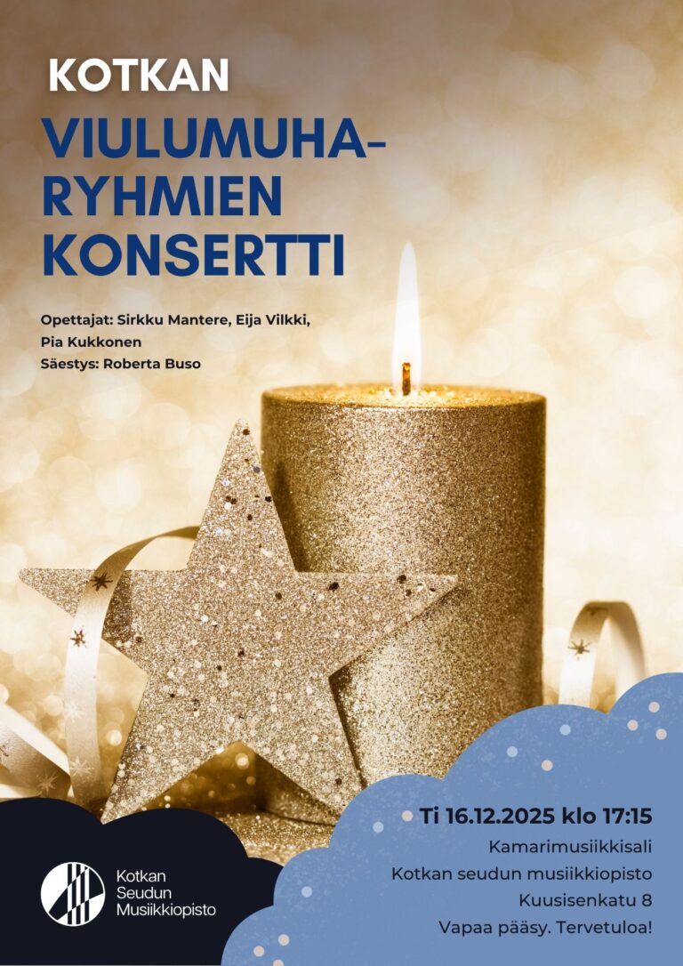 konserttijuliste, kultainen kynttilä ja tähti