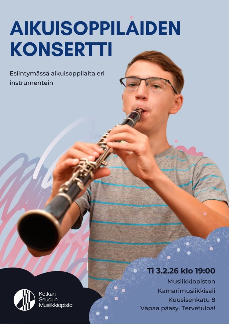 poika soittaa klarinettia