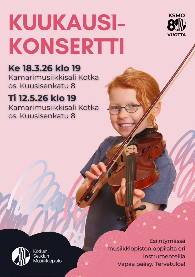 tyttö hymyilee ja soittaa viulua