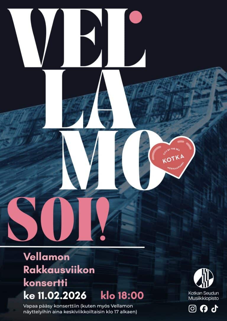 tummalla taustalla merikeskus Vellamon kuva