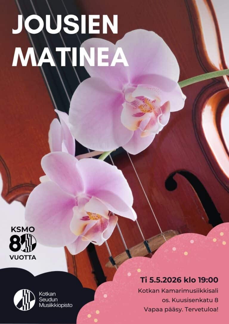 jousisoitin ja lilat orkideat