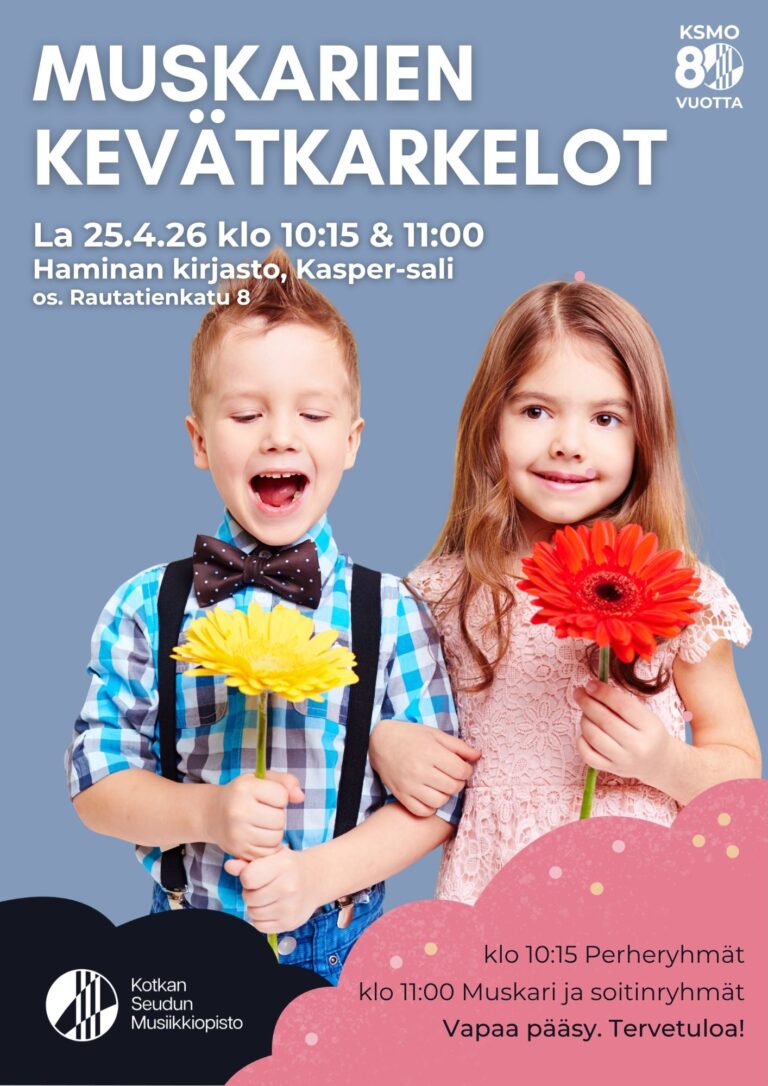 iloinen poika ja tyttö pitävät kukkia kädessään