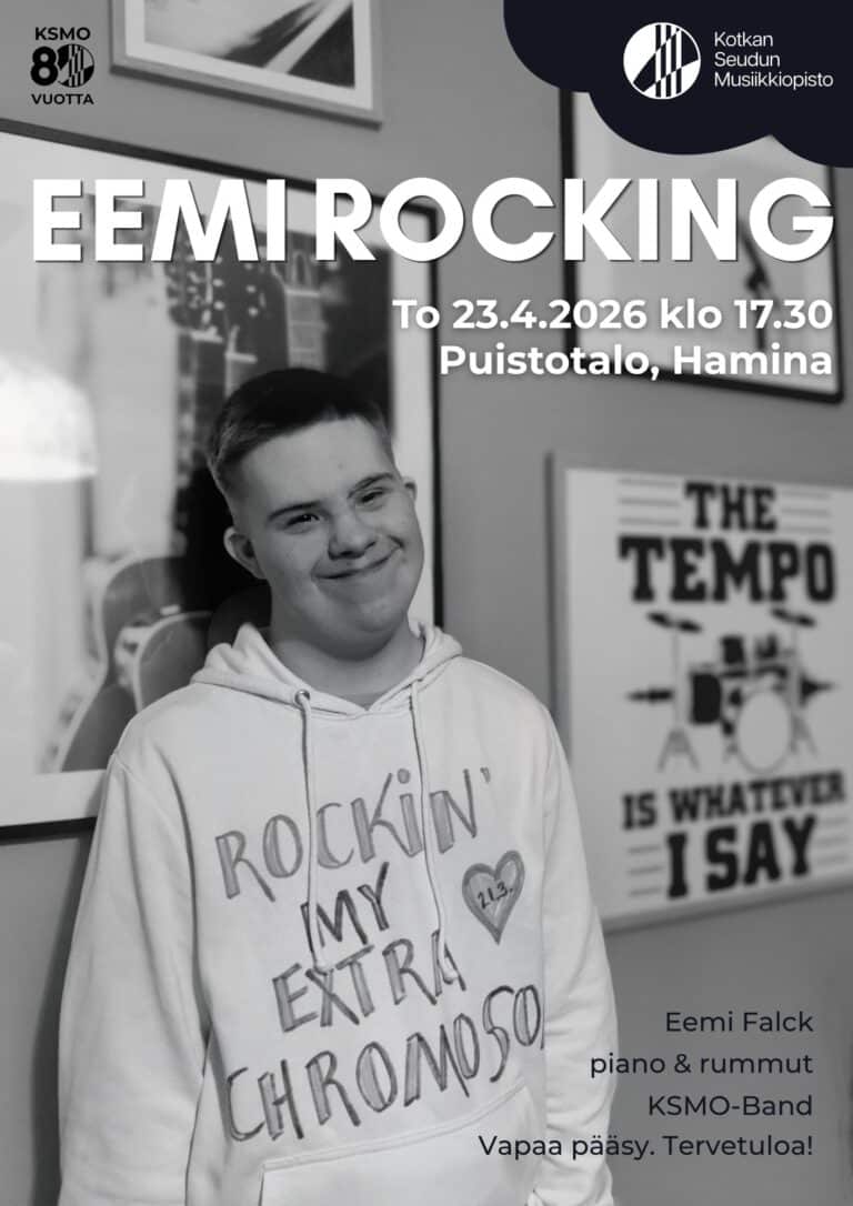 Konserttijulisteen kuvassa esiintyjä Eemi