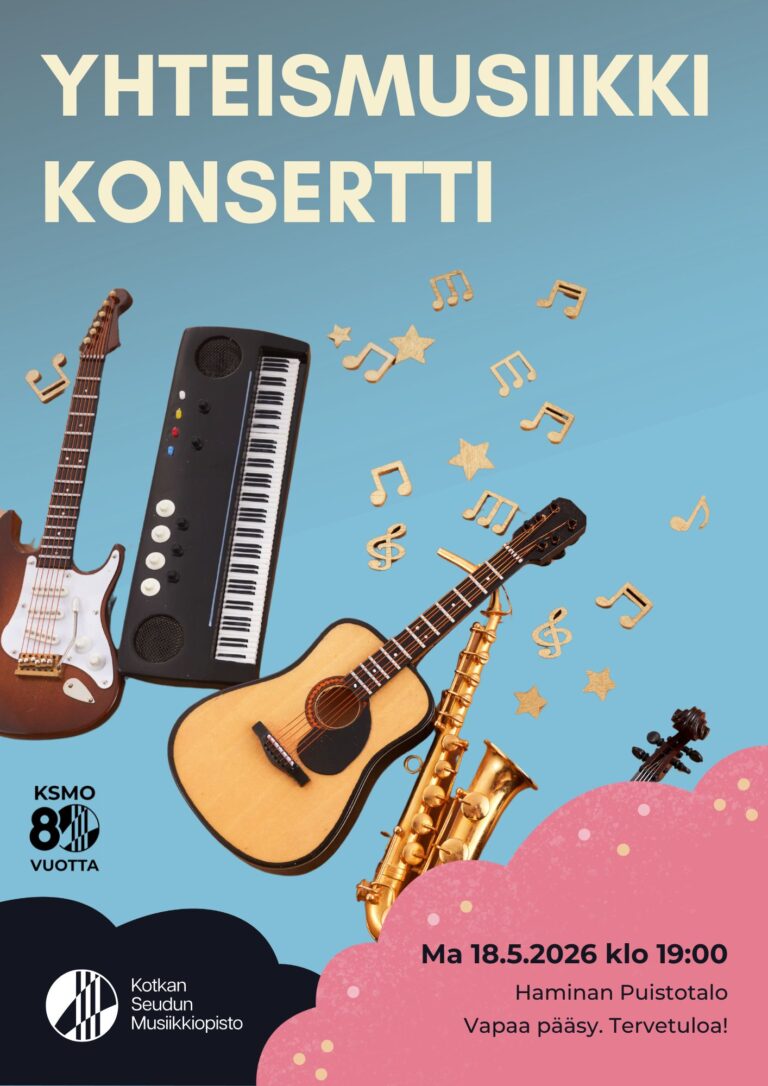 eri instrumentteja ja nuotteja ilmassa