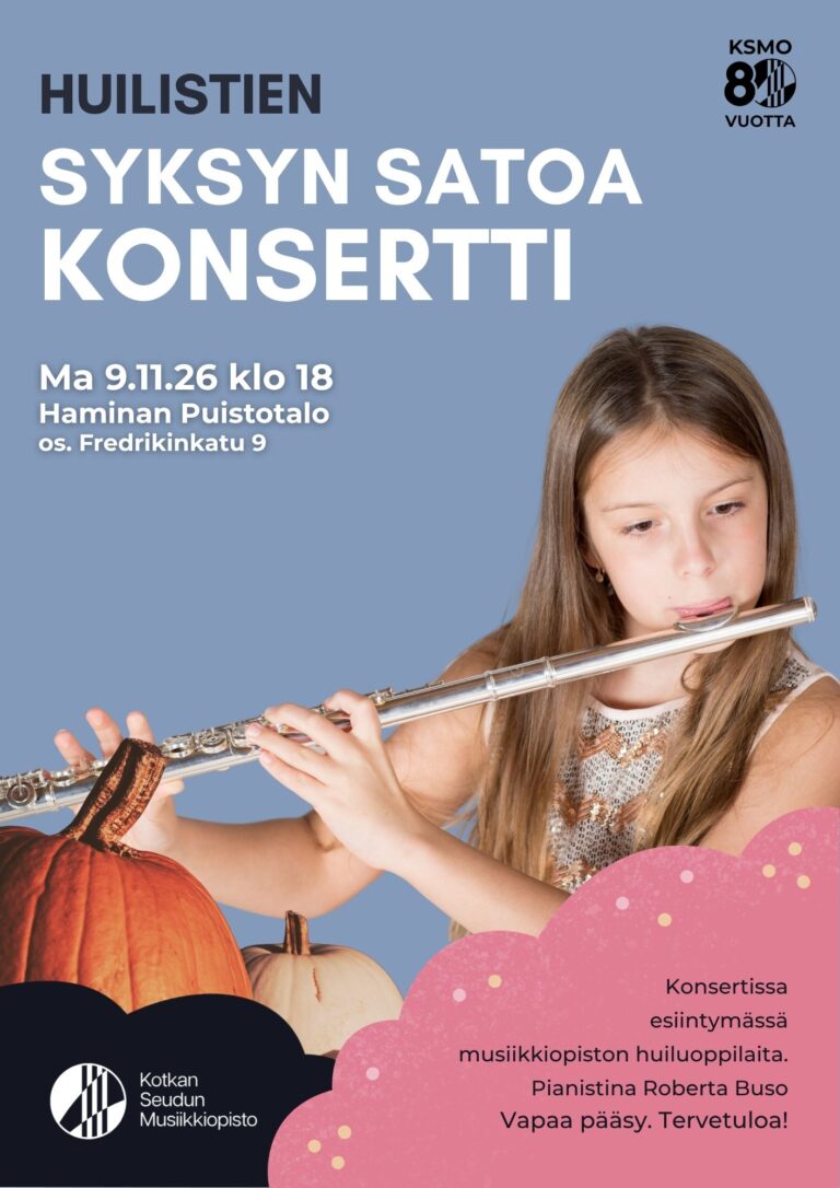 tyttö soittaa keskittyneesti huilua